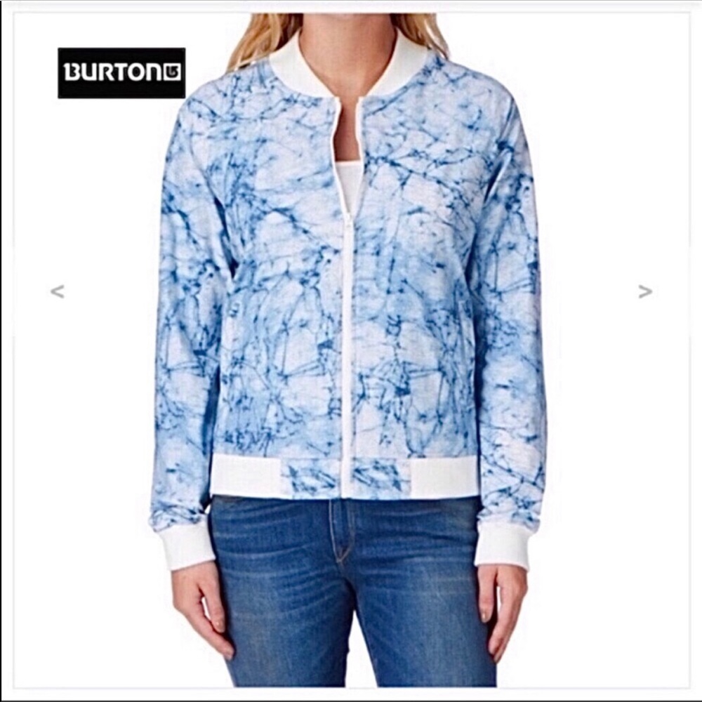 Burton Dryride pocketed soft shell full zip Indigo Stone print jacket